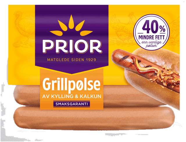 Grillpølser Kylling/Kalkun 600g Prior