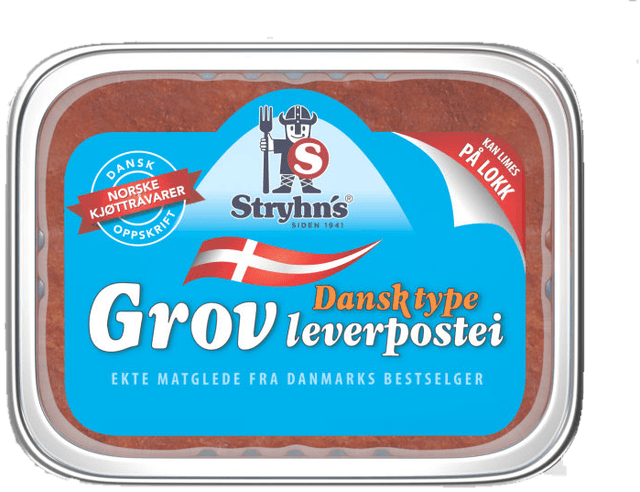 Leverpostei Dansk Grov 190g Stryhns
